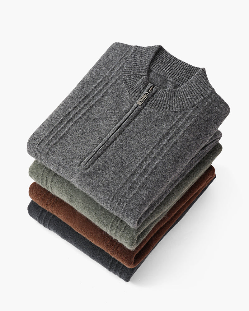 Zaragoza | 100% Cashmere Ribbed Half-Zip