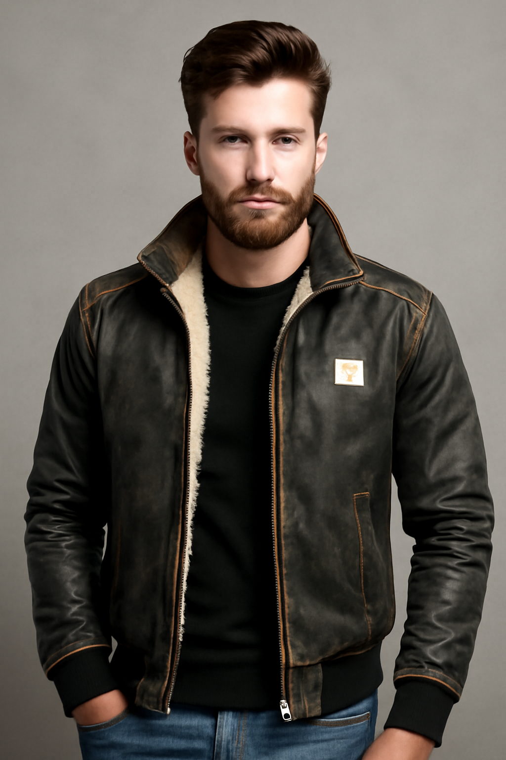 RICCARDO™ | CHAQUETA DE CUERO TÉRMICA